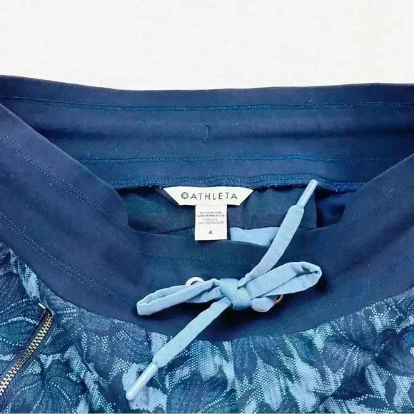 Athleta Trekke North Blue Floral Drawstring Mid-Rise Full Length Jogger Size 4 - Picture 11 of 15